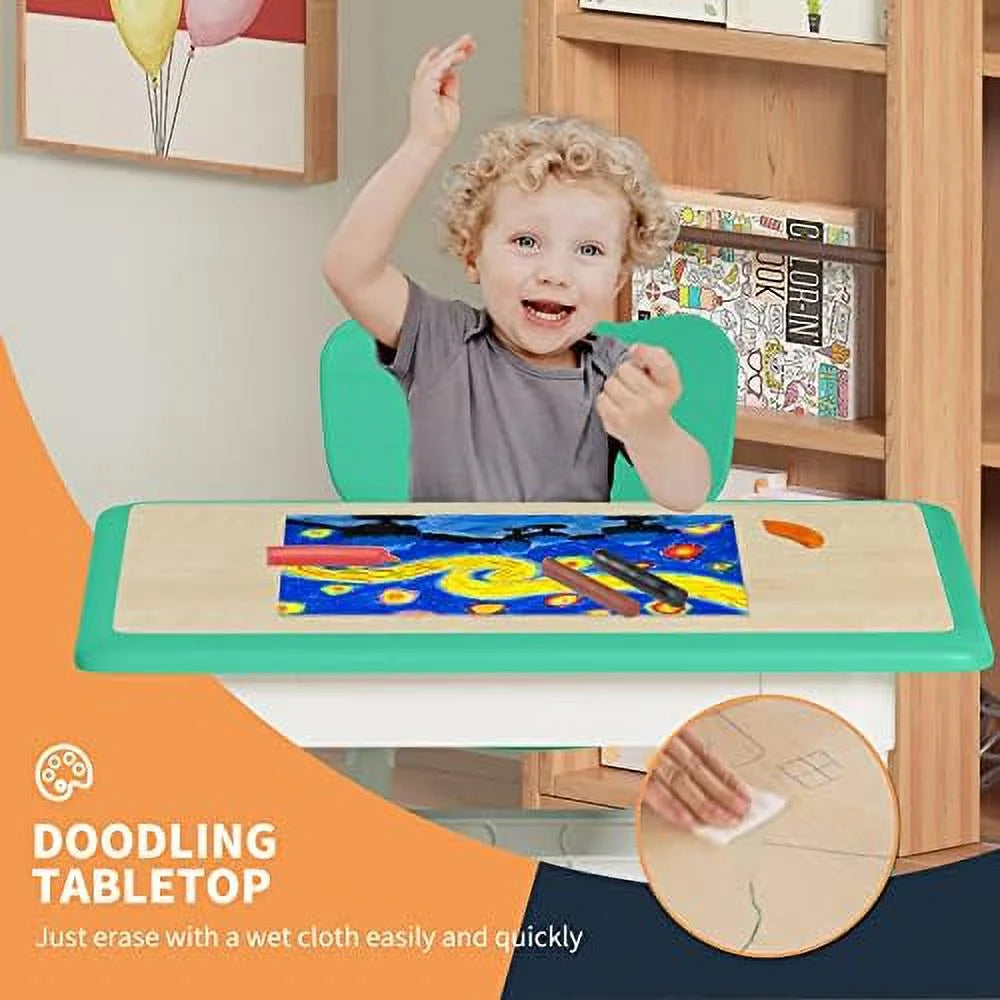 Height Adjustable Toddler Table and 4 Chairs Set R6264