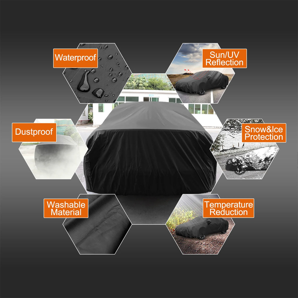 Black Polyester Car Cover 3XL C76805
