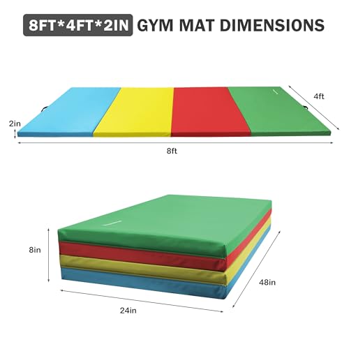 Folding Exercise Gym Workout Mat 4'x8'x2" D9463