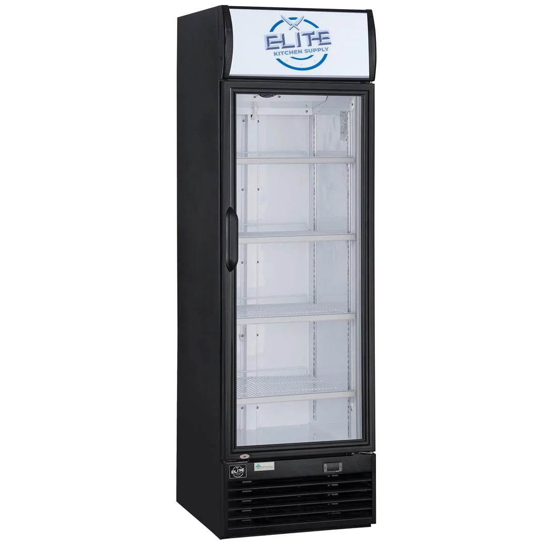 Black Single Glass Door Beverage Display Cooler Refrigerator O970097