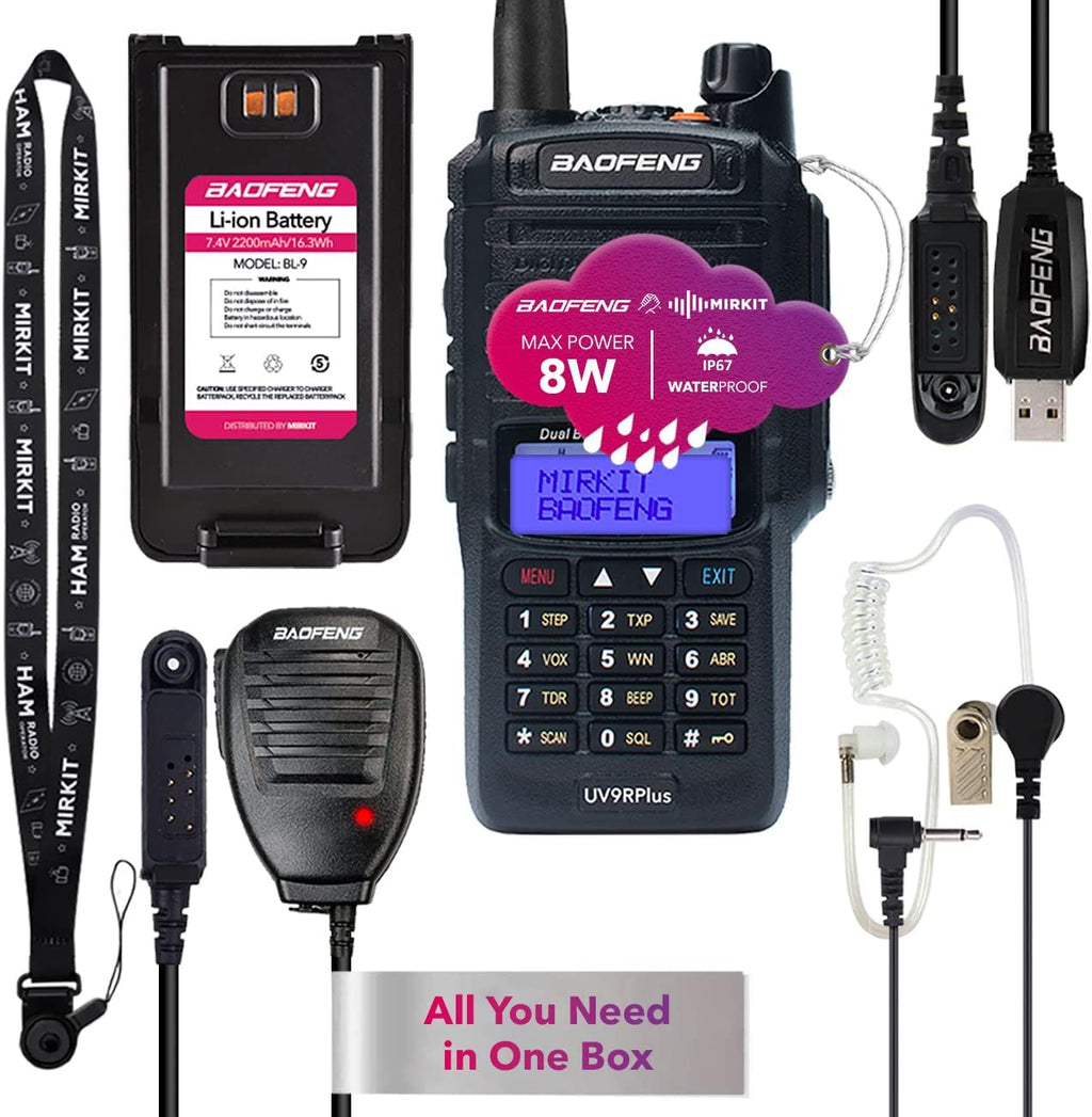 2pcs Waterproof Handheld Radio with USB Programming Cable & 2200mAh Battery Z6628