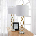 30" Brass Gold Table Lamps Set of 2 E42936