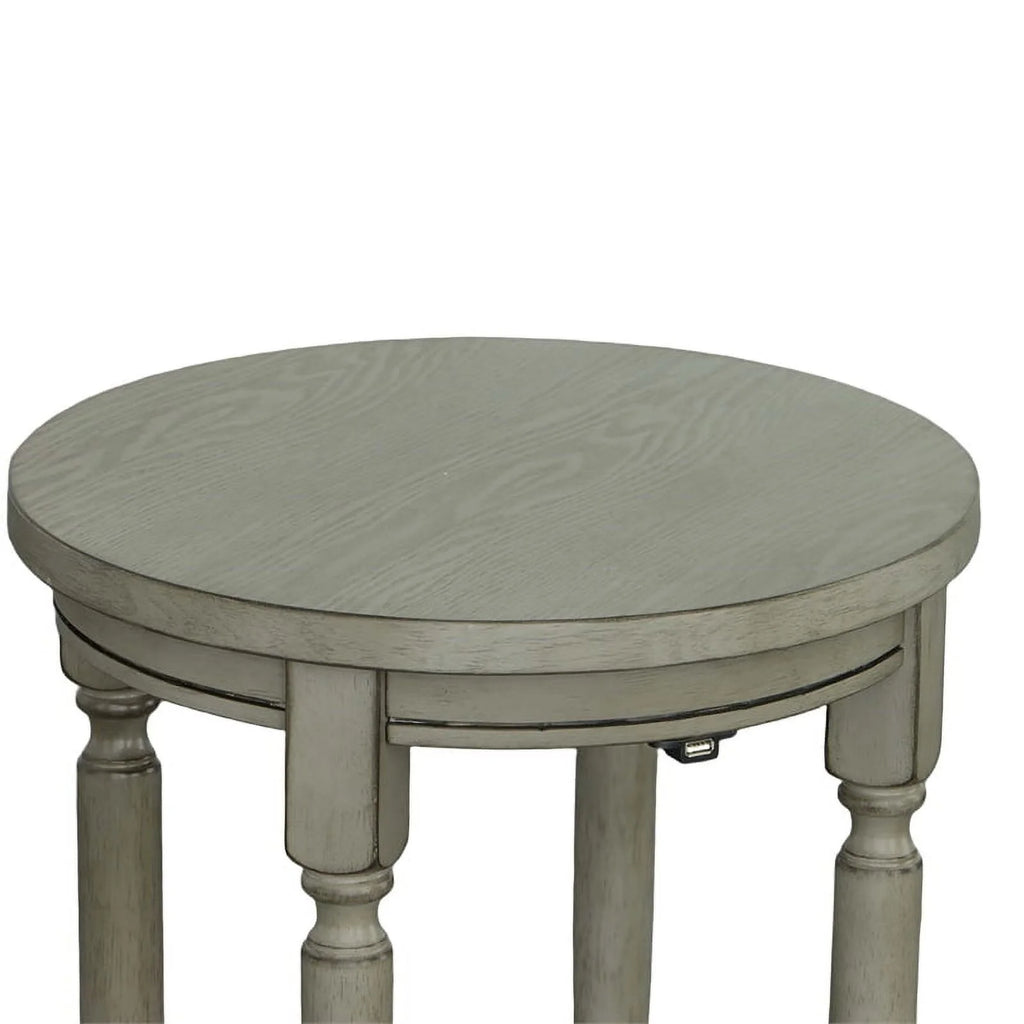 Wood Side Table with USB Port W703692
