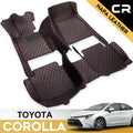 Leather Car Floor Mats 1st & 2nd Row Black N358
