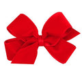 Classic Velvet Hair Bow on No-Slip Hair Clip, Satin Lining, Mini, Cardinal I79697