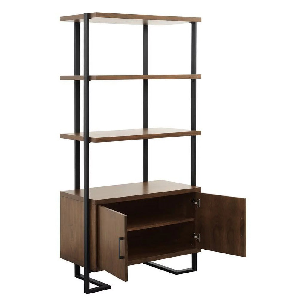 Mid-Century Metal & Wood Bookcase E4021