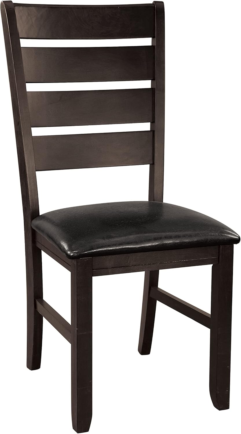Dark Oak Finish Dining 5pc Set Table with Self-Storing Leaf and 4 Side Chairs G20137