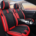 Black-red Leather Universal Car Seat Covers Full Set Q23207