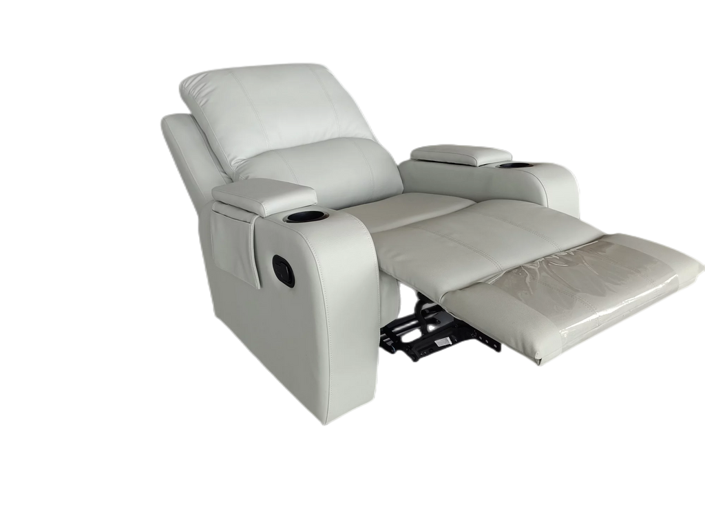 Gray PU Leather Recliner Chair with Storage B5613
