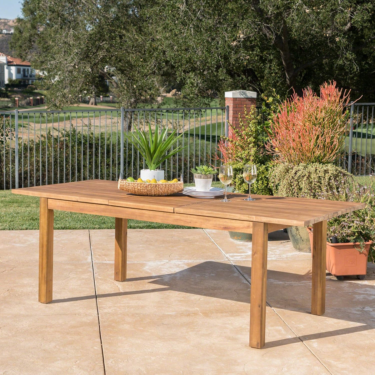 Teak Finish Acacia Wood Outdoor Dining Table K150