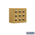 8 in. Cell Phone Storage Locker 3 Door High Unit Gold Surface Mounted Resettable Combination E5219