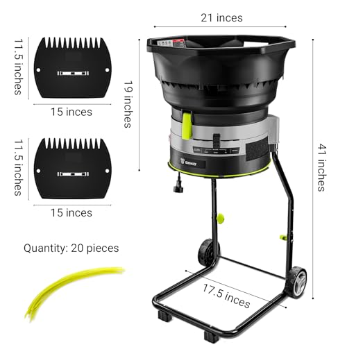 13-Amp Electric Leaf Mulcher Shredder with 20 Cutting Lines E558