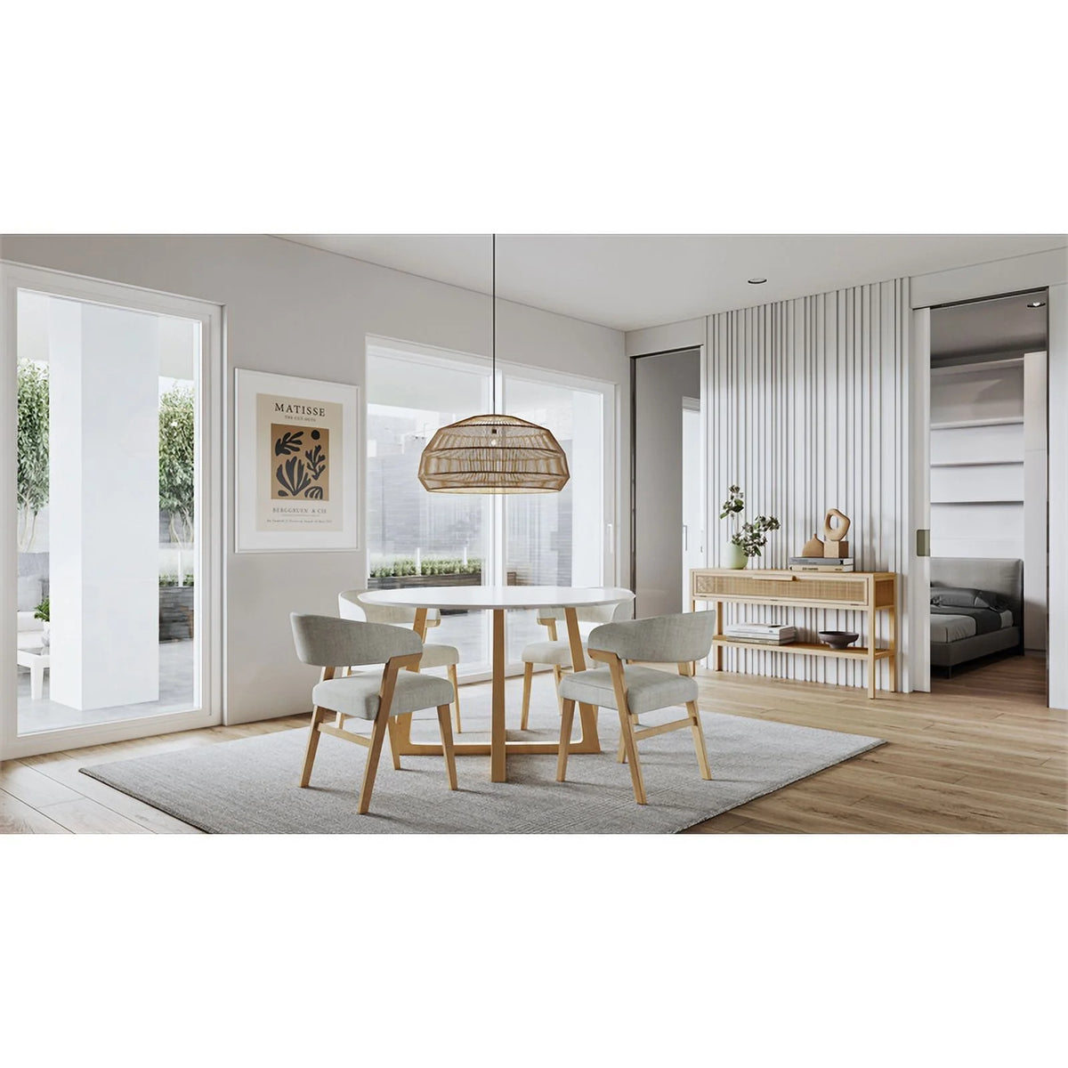 Mid-Century Faux Marble Dining Table O23196