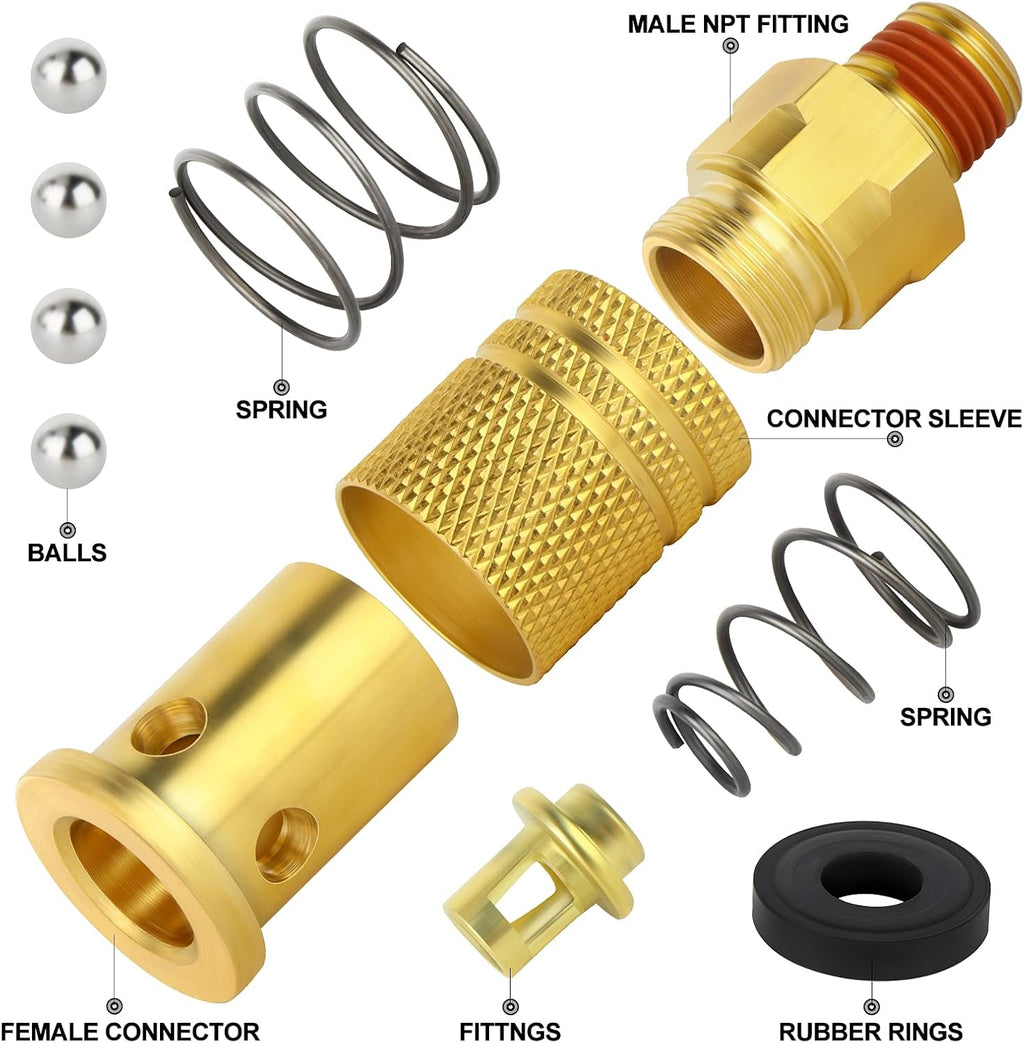12PCS 1/4-Inch Brass Quick Connect Air Coupler Q8879