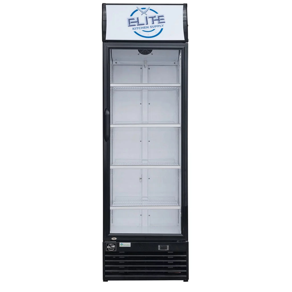 Black Single Glass Door Beverage Display Cooler Refrigerator O970097