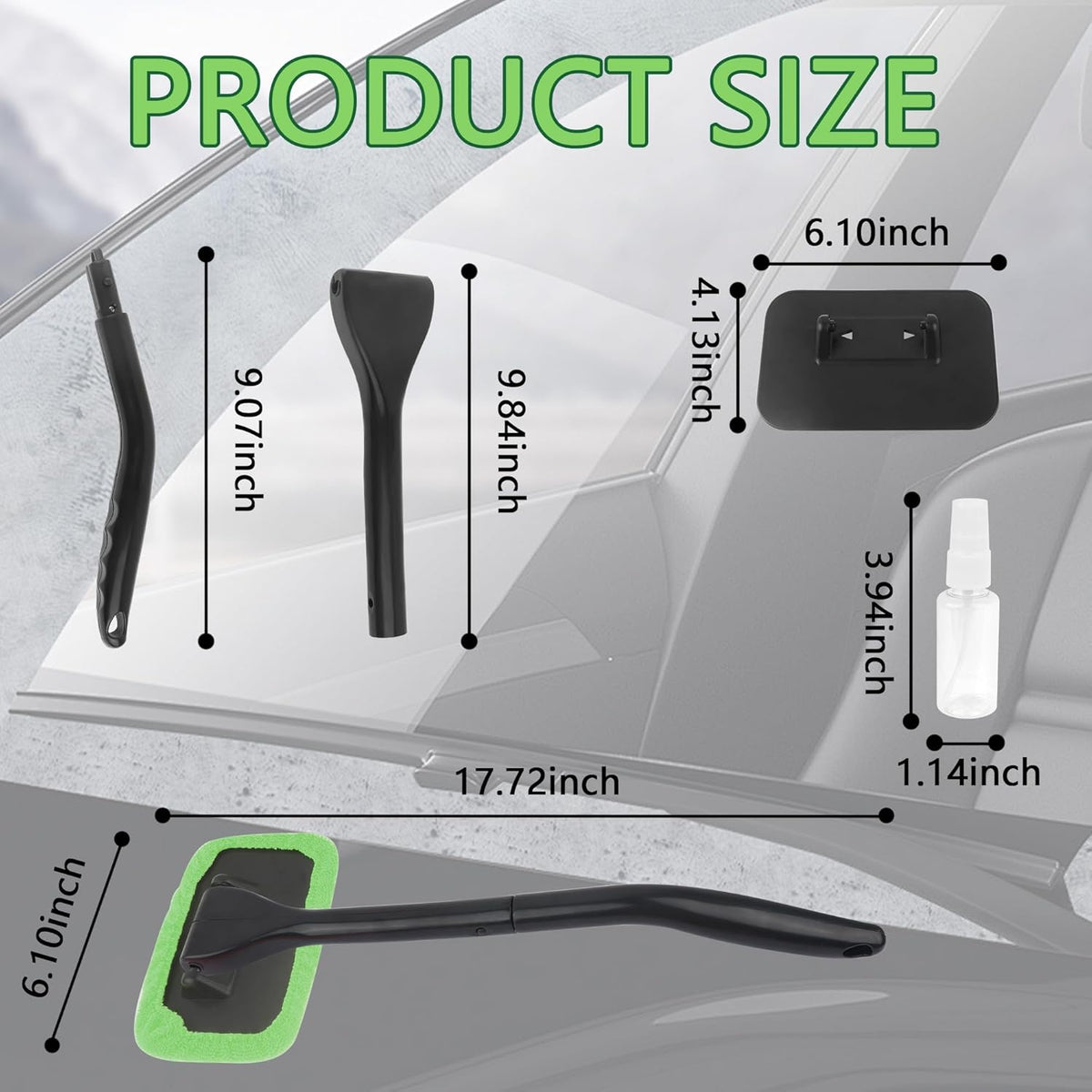 Microfiber Car Window Cleaner Tool Kit with 4PCS Reusable Cloth Cover Y7559