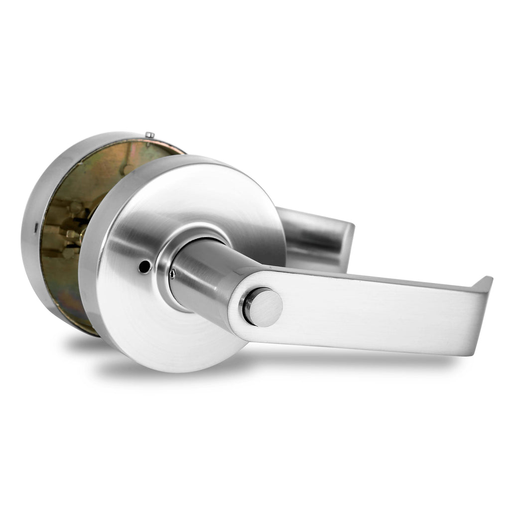 Satin Nickel Privacy Indicator Lock and Lever N95759
