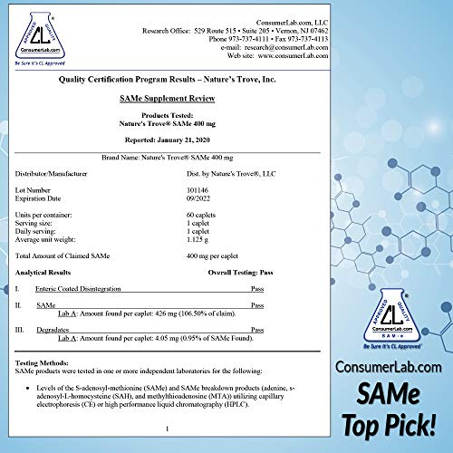 SAM-e 400mg 30 Enteric Coated Caplets W111