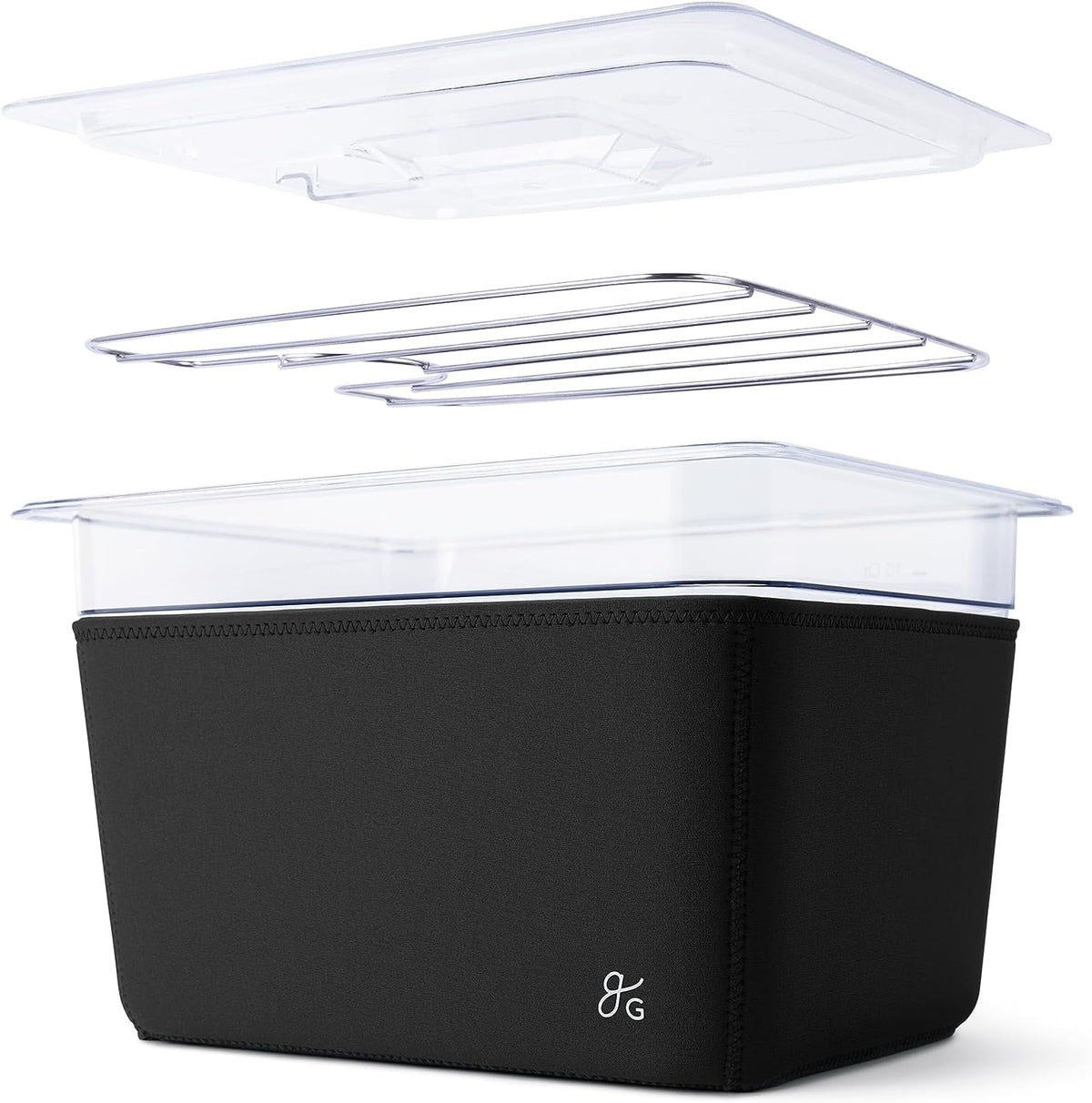 1100 Watt Sous Vide Cooker with Plastic Container, Lid, and Neoprene Sleeve L8028