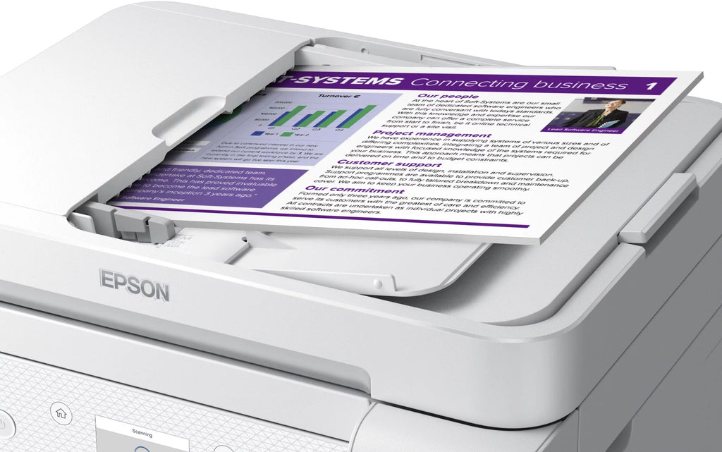 White All-in-One Inkjet Printer with Scanner, Copier V4640