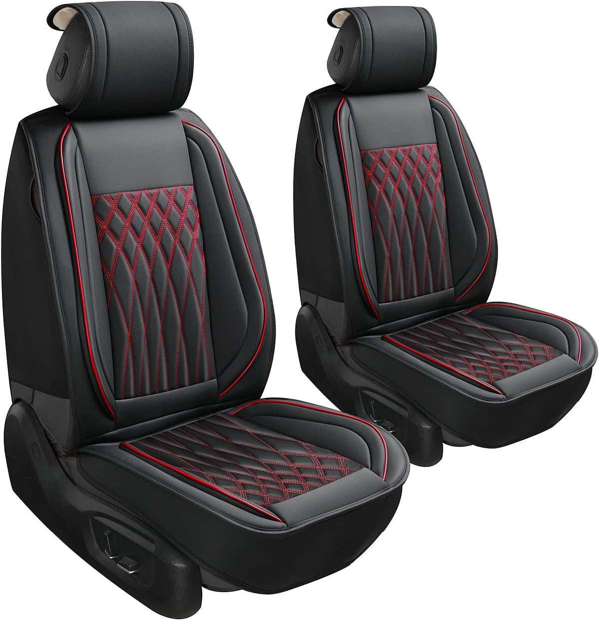 Black+Gray Leather Car Seat Cover O93275