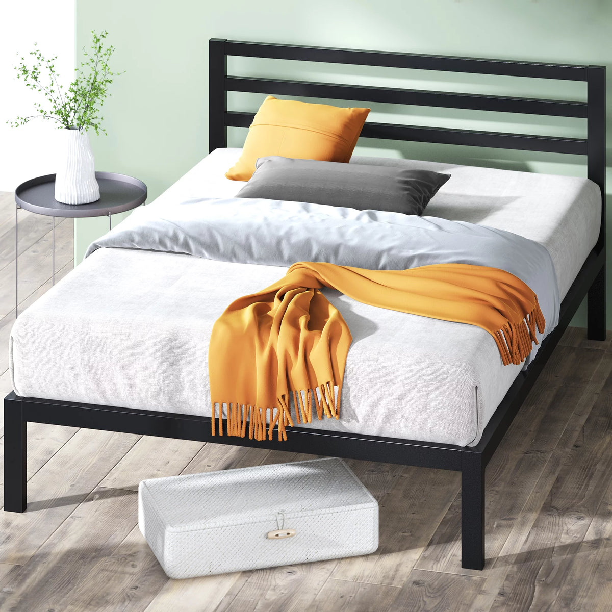 Queen Metal Platform Bed Frame with Headboard H472842