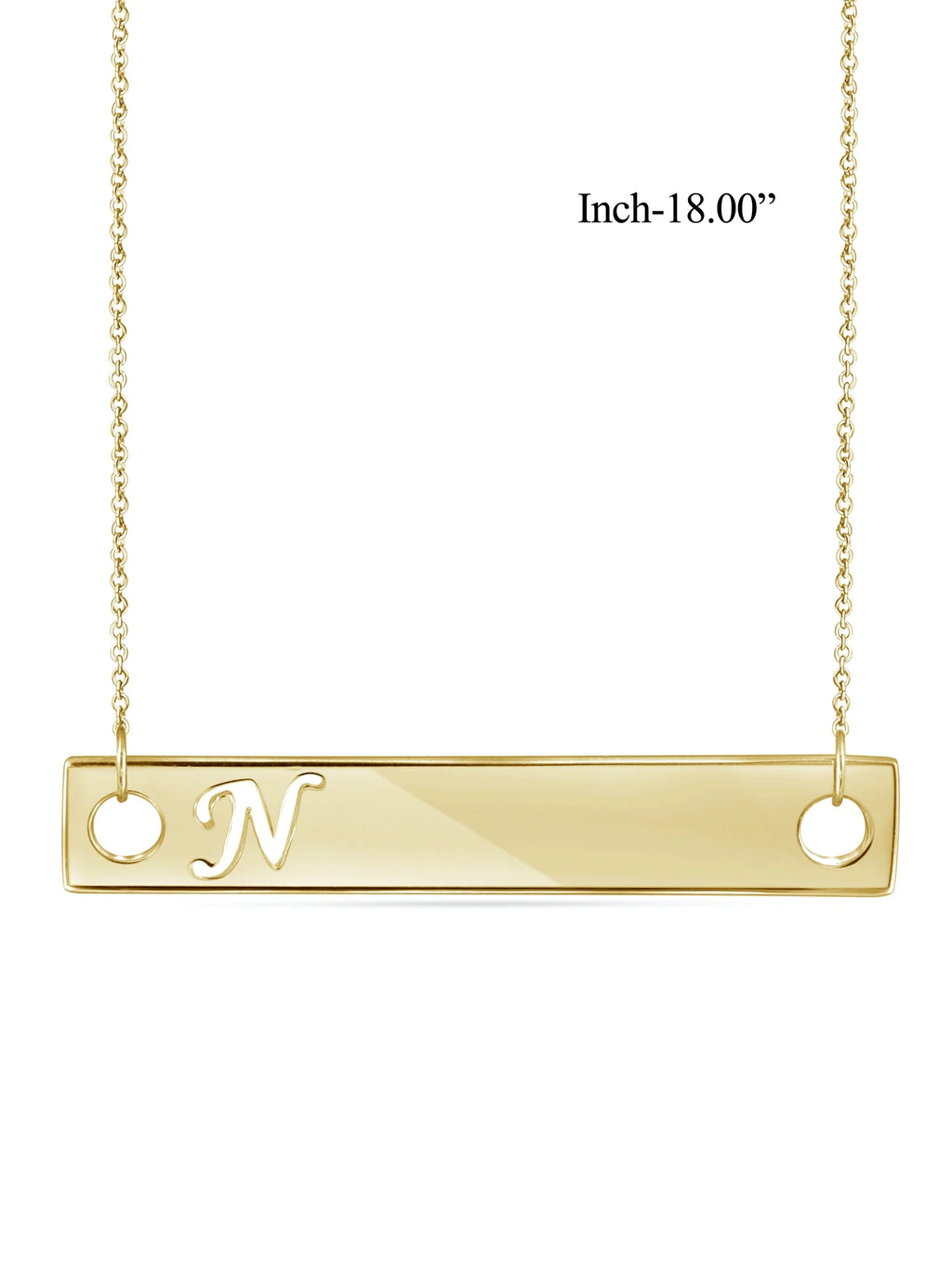 14K Gold Over Silver Bar Necklace S656