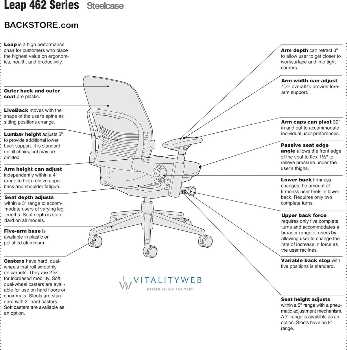 Black Fabric Office Chair U363903