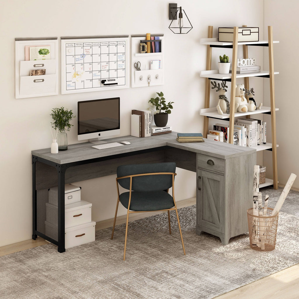 Reclaimed Oak L-Shape Desk V666919