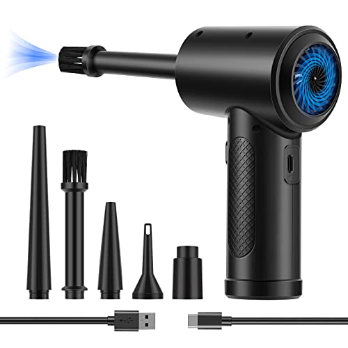 Compressed Air Duster 3-Gear 51000RPM Cordless Rechargeable LED Light Black L1518
