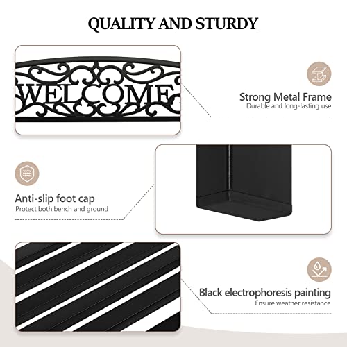 Black Metal Outdoor Bench H601