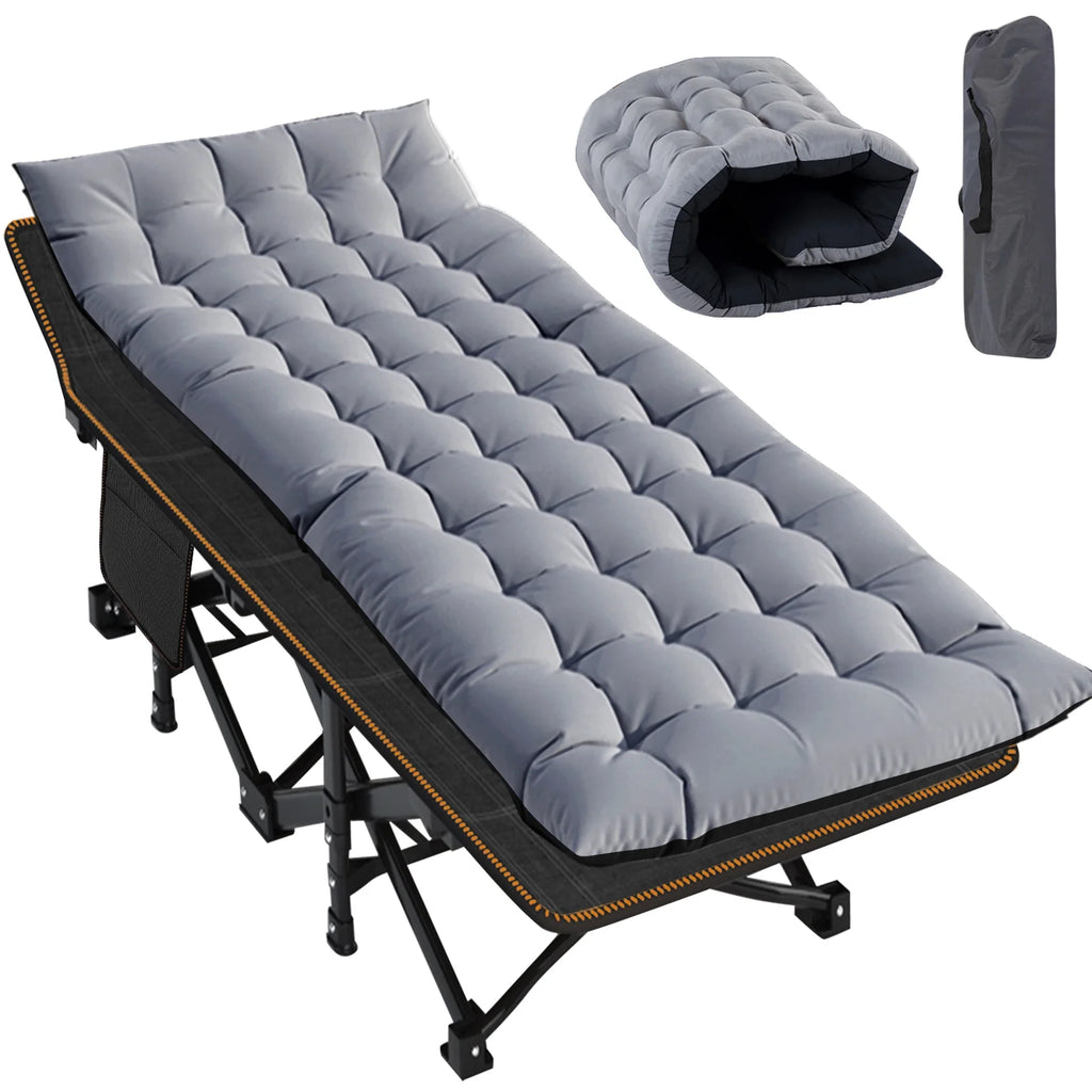 78" Oversized Folding Cot with Mattress and Carry Bag H8870