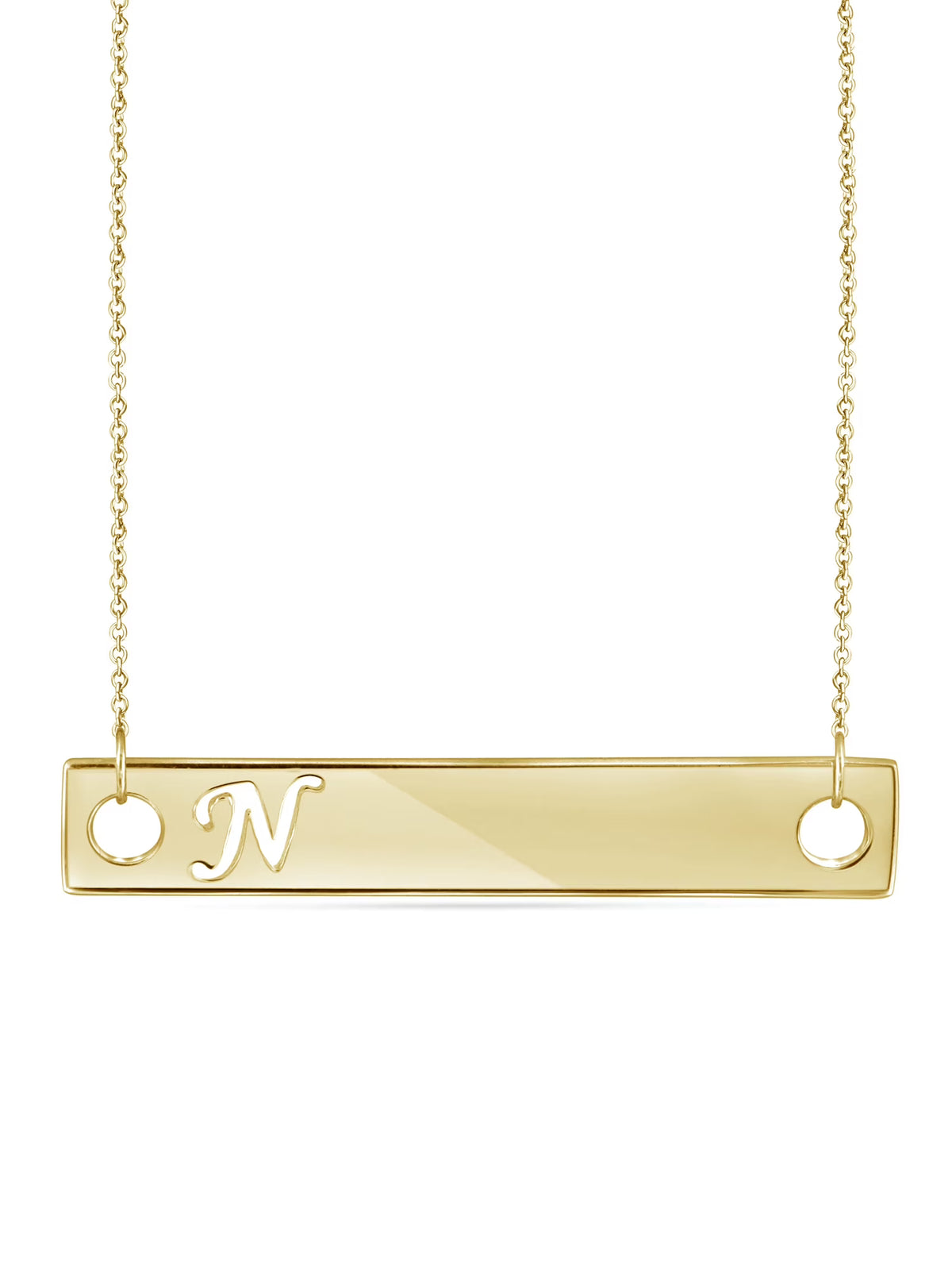 14K Gold Over Silver Bar Necklace S656