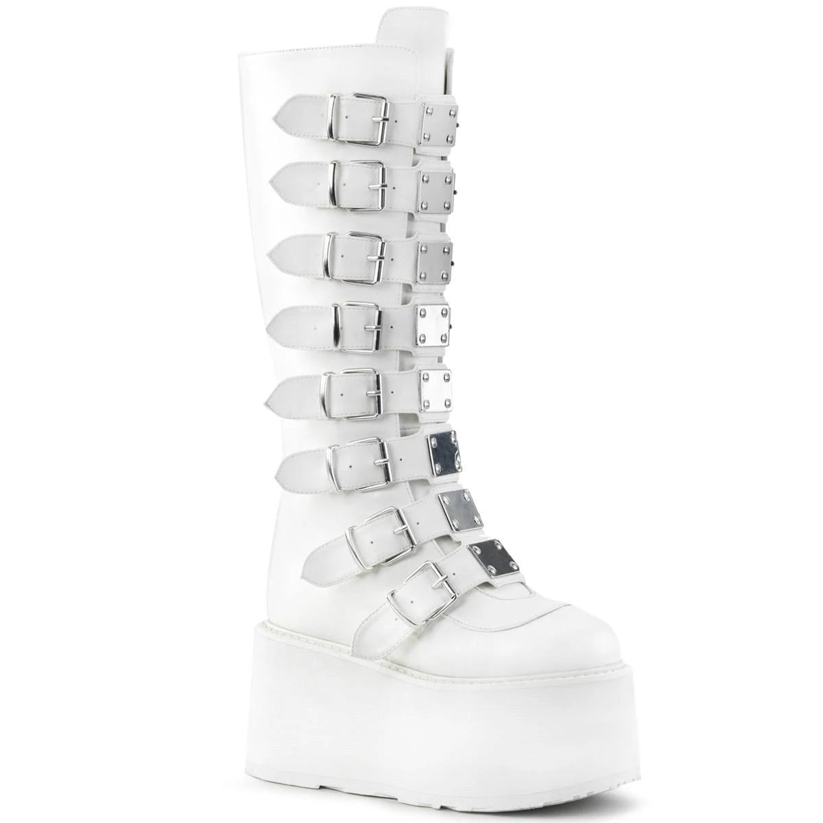 White Vegan Leather Boots F7531