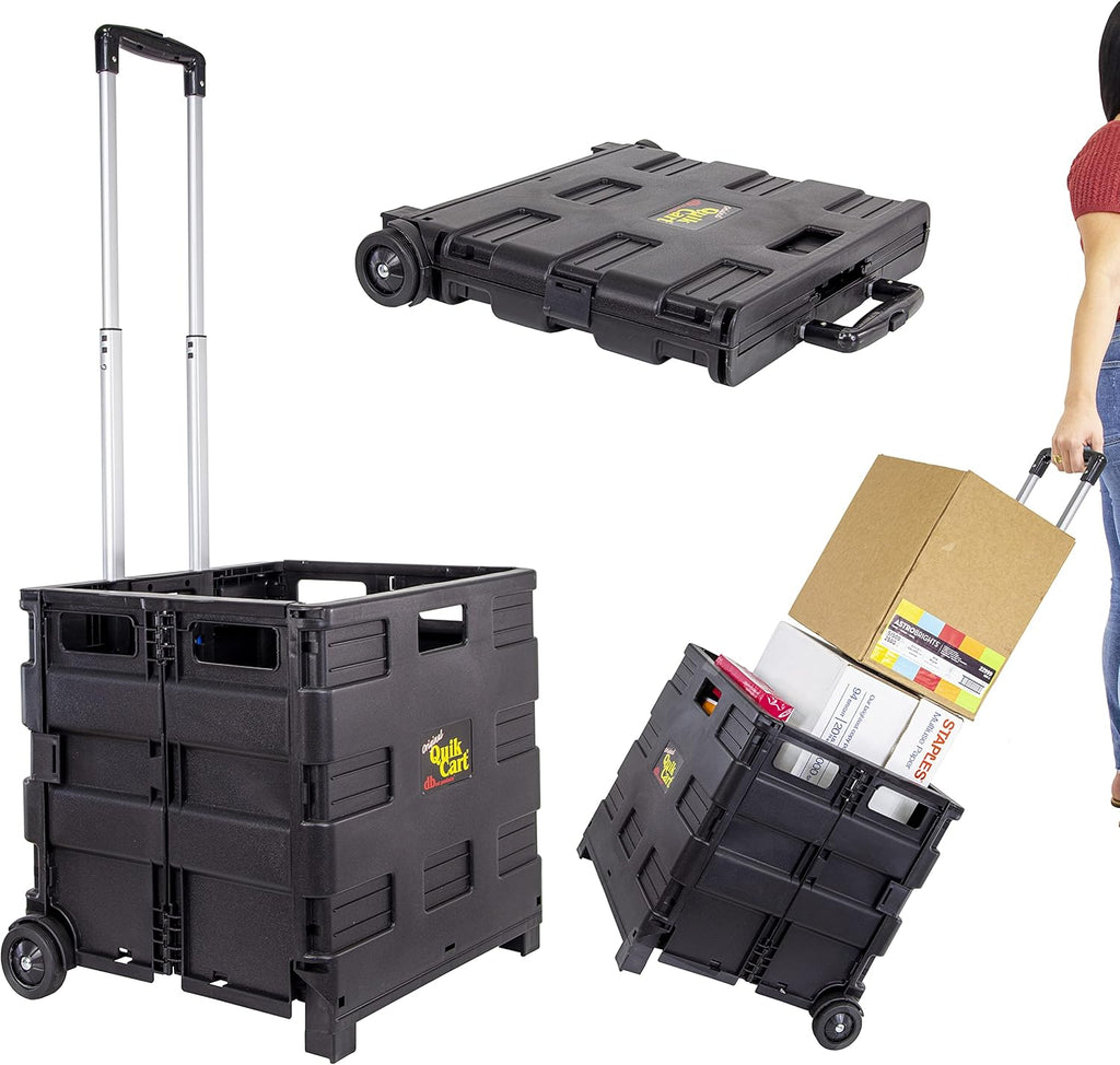 Black Heavy Duty Collapsible Utility Cart with Seat K85999