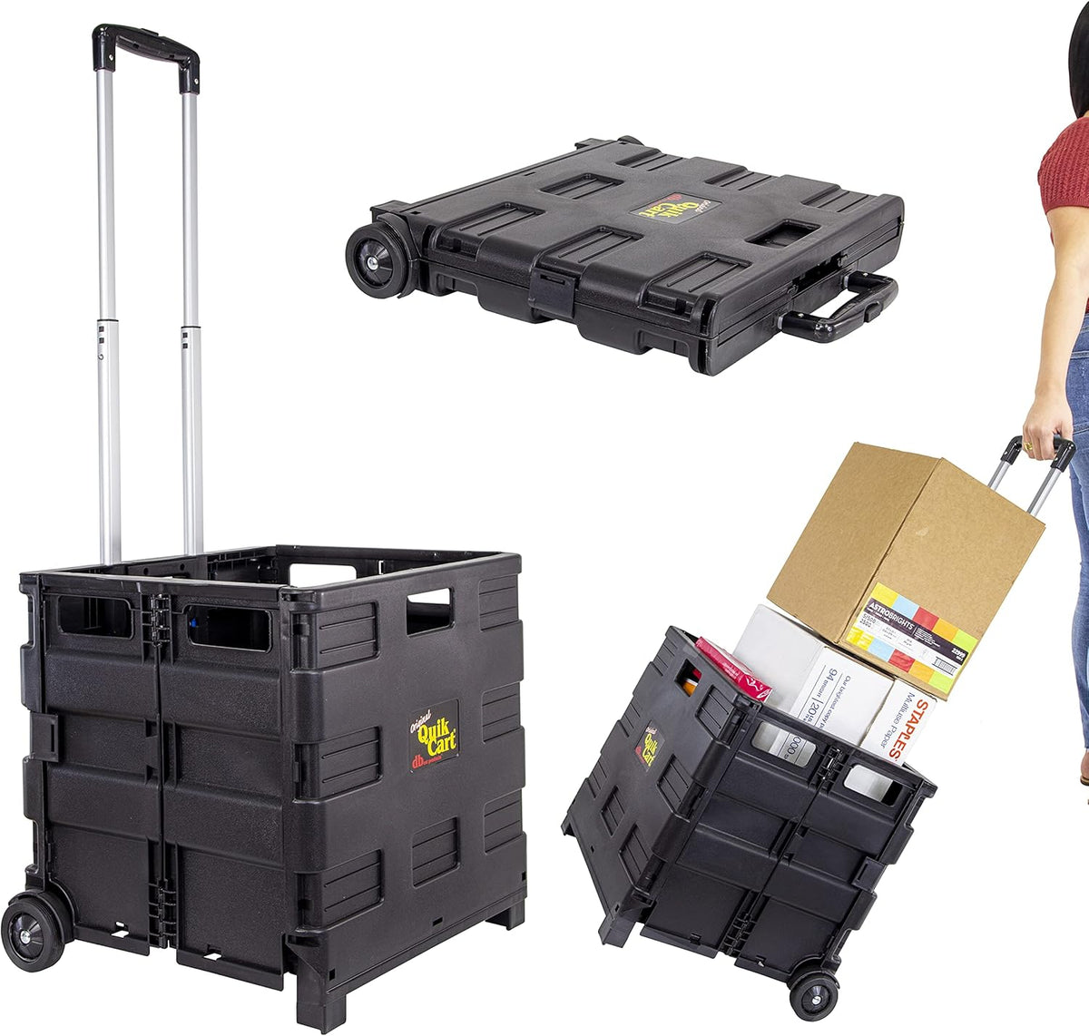 Black Heavy Duty Collapsible Utility Cart with Seat K85999
