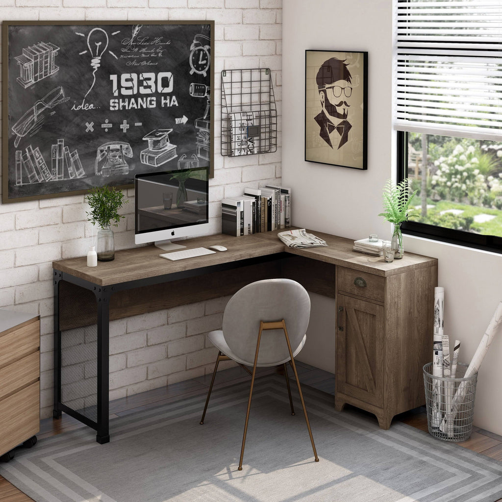 Reclaimed Oak L-Shape Desk V666919
