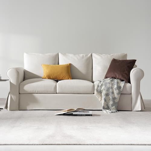89" White Slip Covered Sofa with Extra Deep Seat J8793