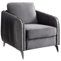 Gray Velvet Accent Arm Chair Y31990
