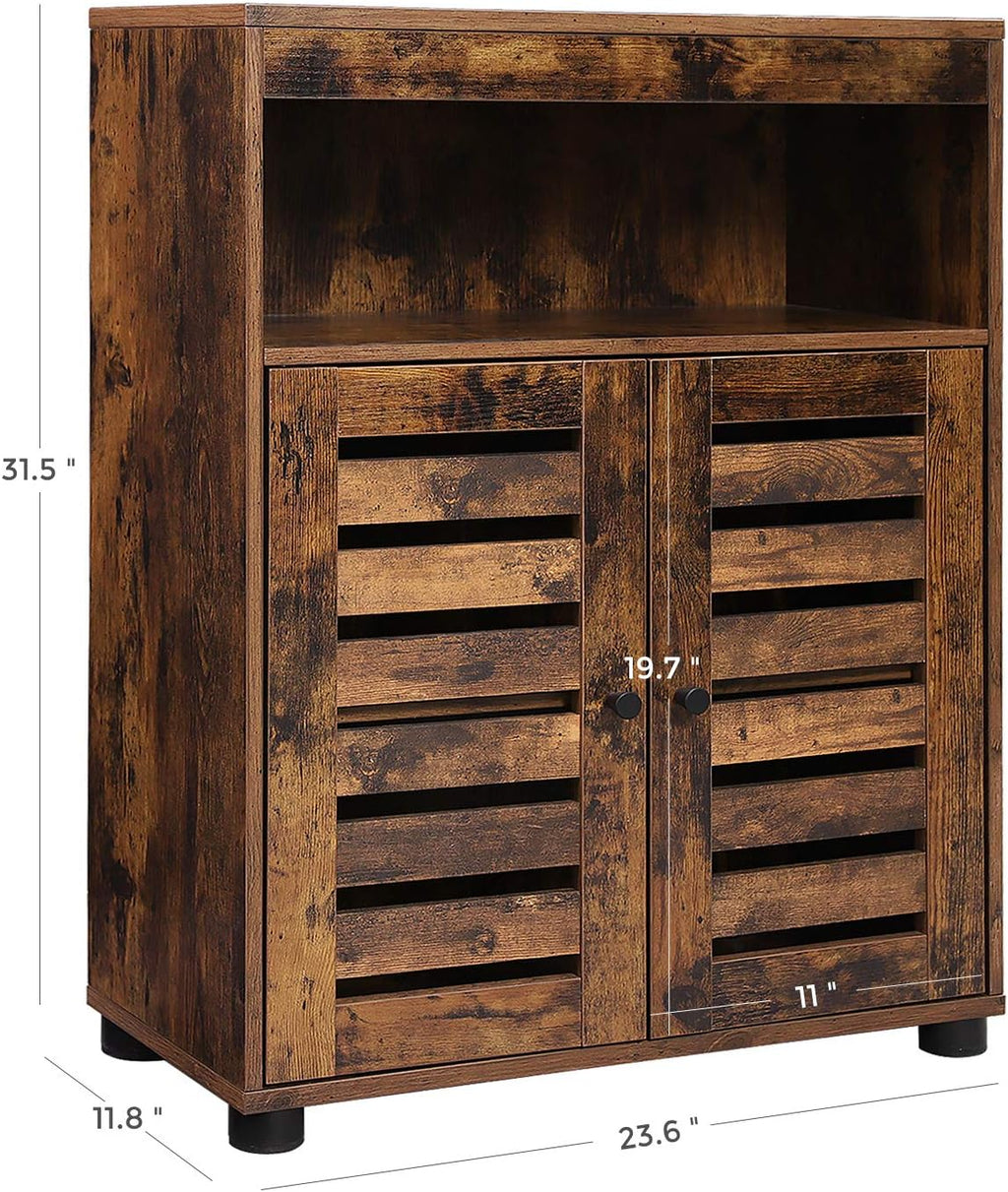Bathroom Storage Cabinet with Louvered Doors and Adjustable Shelf C105272