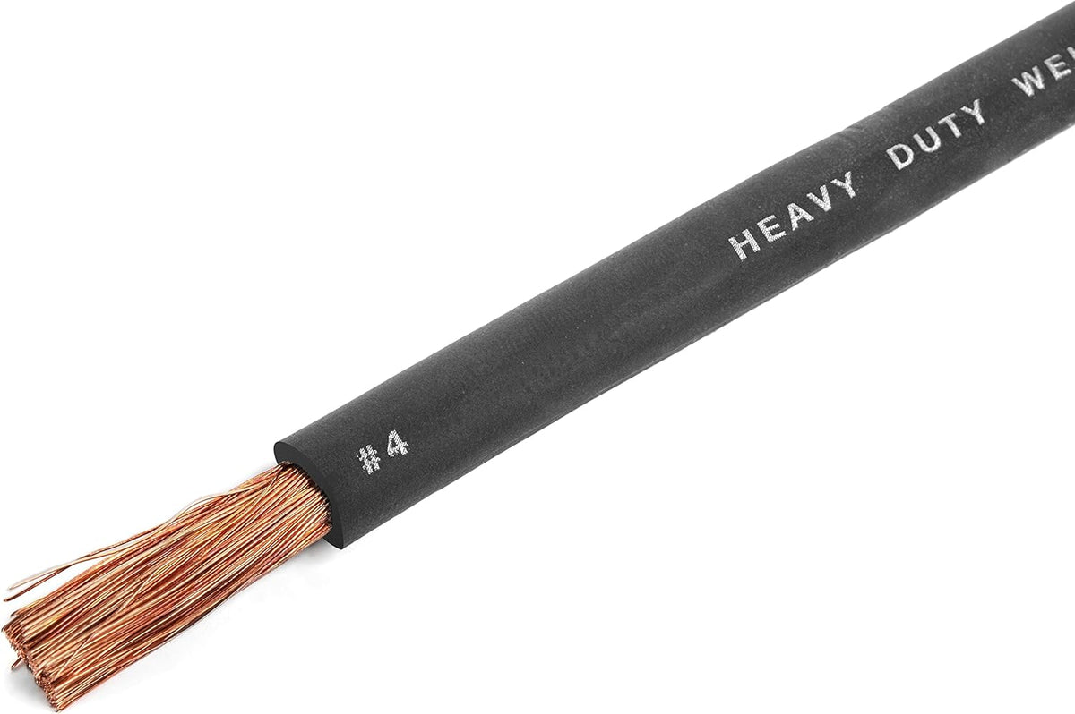 4 Gauge Extra Flexible Welding Cable 600 Volt Black 20 Feet Pack of 2 I614504