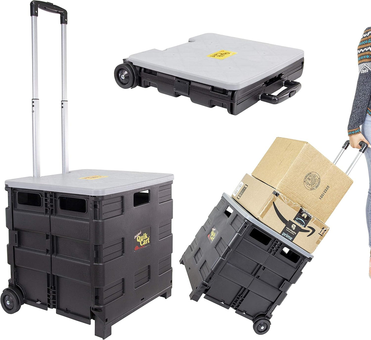 Black Heavy Duty Collapsible Utility Cart with Seat K85999