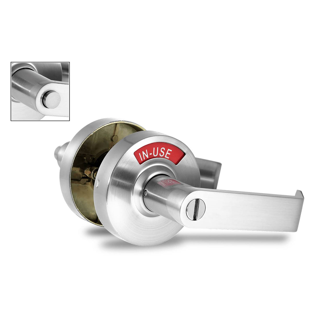 Satin Nickel Privacy Indicator Lock and Lever N95759
