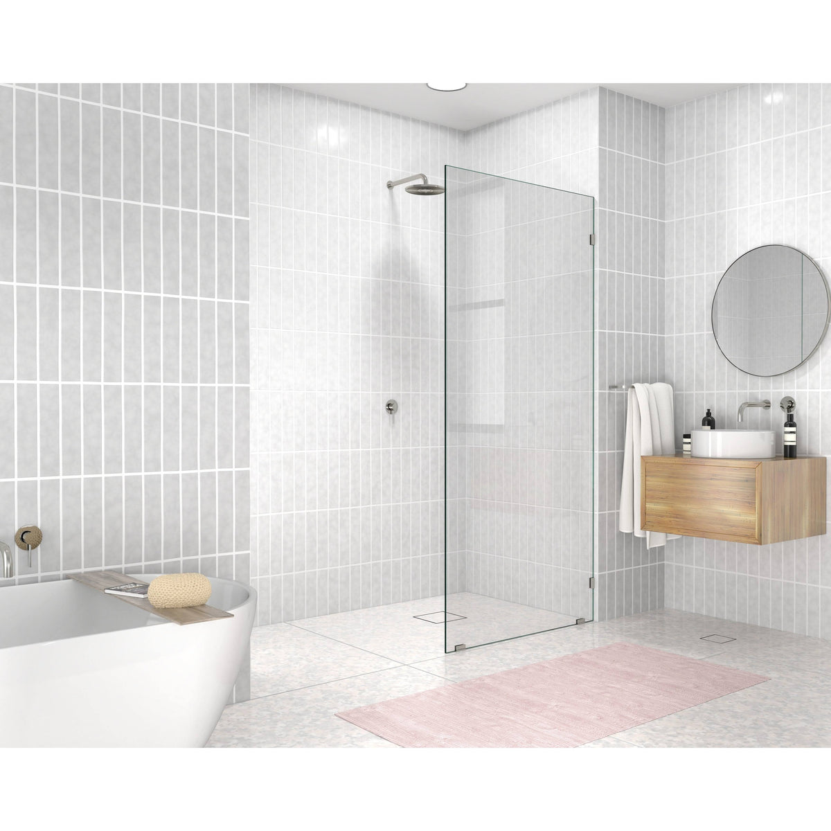 Frameless Shower Door, Brushed Nickel D9178