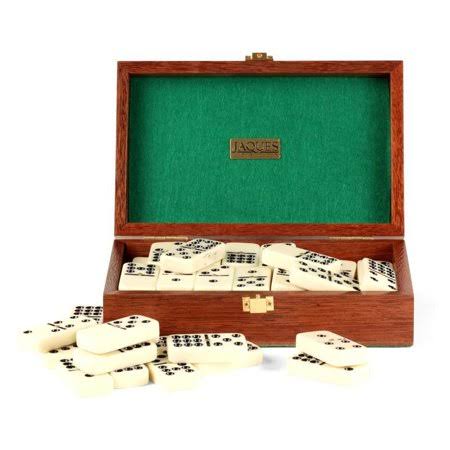 Mahogany Cased Double Nine Dominoes V8082