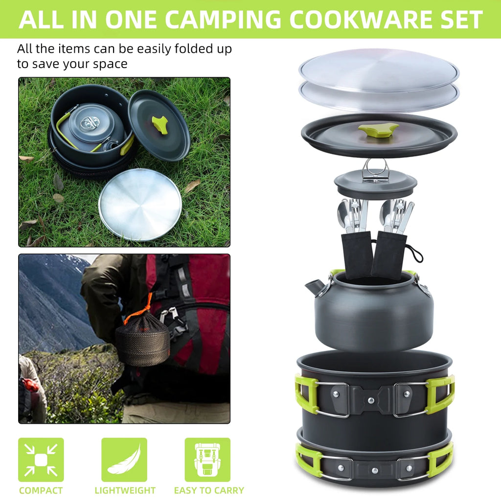 16pcs Camping Cookware Set J193