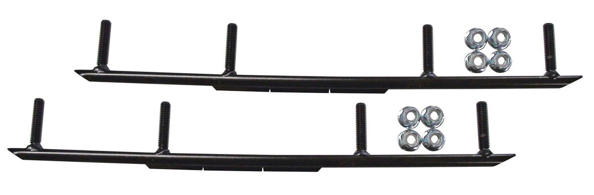 White Razor Snowmobile Skis with 10" Round Bars Complete Kit O14796