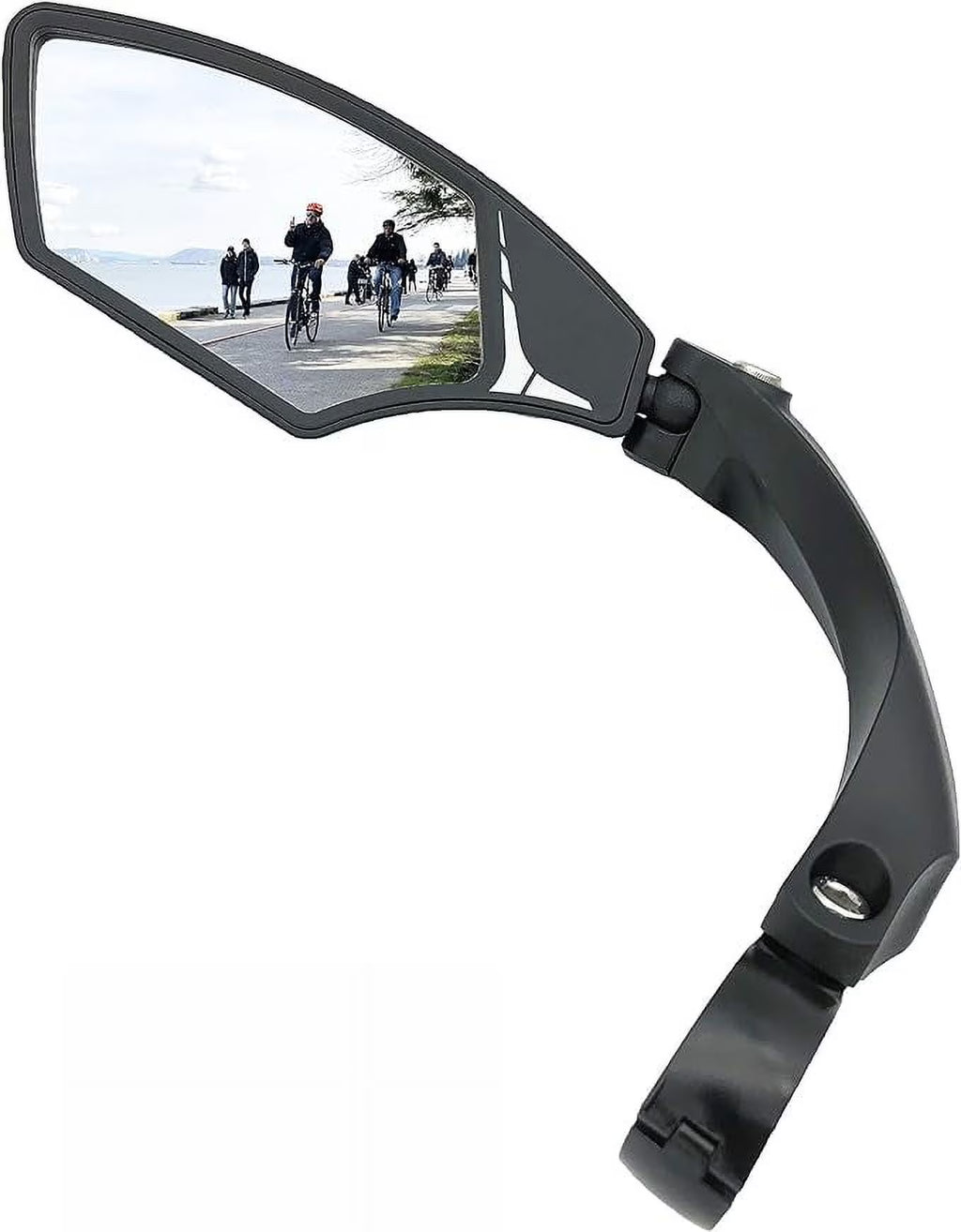 Handlebar Bike Mirror, HD, Blast-resistant, Glass Lens, Silver Left O55964