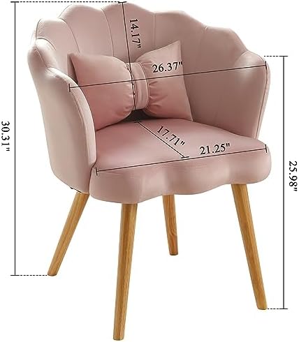 Yellow Velvet Accent Chair with Waist Pillow I994340
