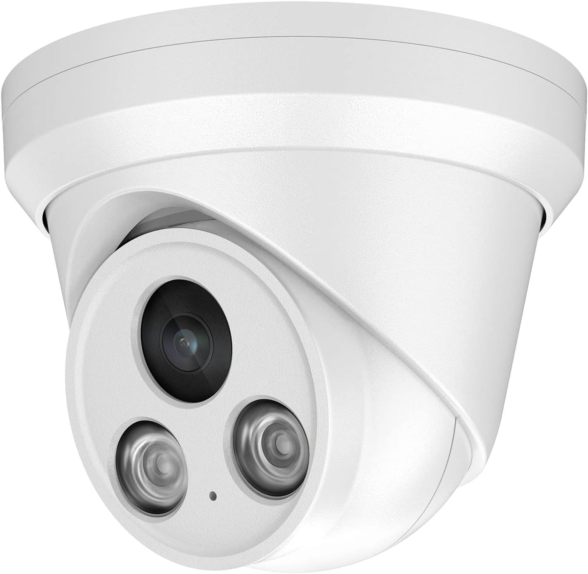 4K UltraHD 8MP Outdoor Security PoE IP Turret Camera with Microphone, 2.8mm Wide Angle, 98ft Night Vision, H.265, IP67 Waterproof O930555